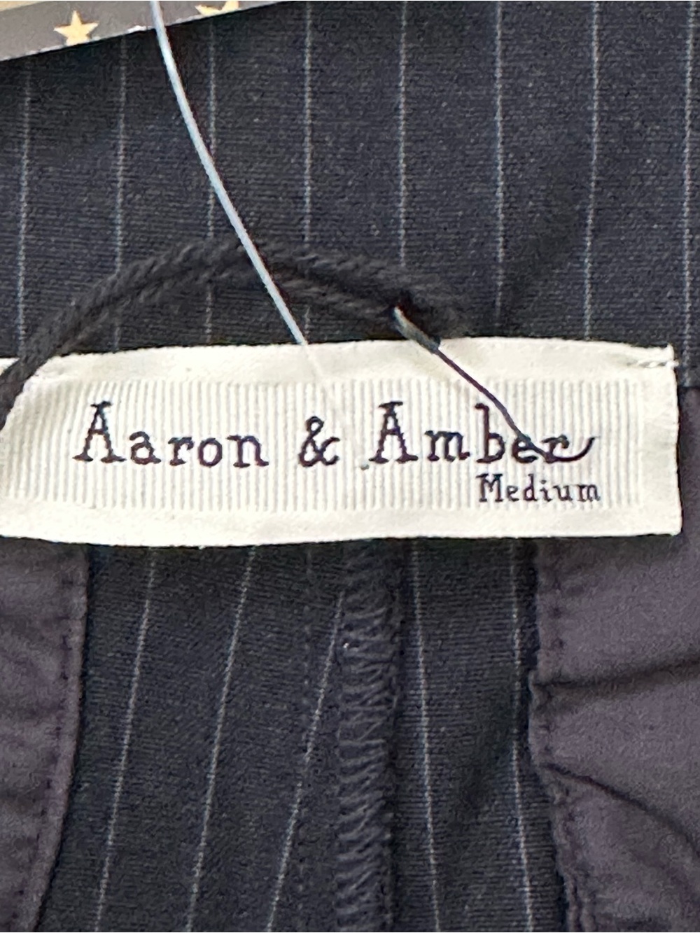 Aaron & Amber Pinstripe Barrel Pants, NWT, Size M, Dark Blue Women’s - Picture 2 of 11